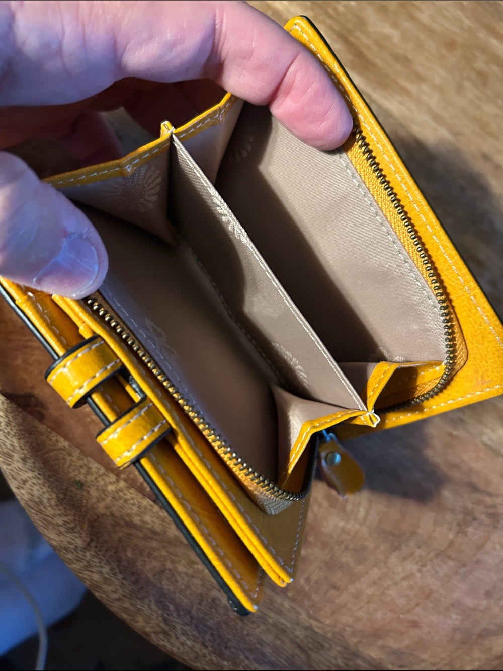 Anne Klein Yellow Leather Snap Card Holder - Picture 5 of 10